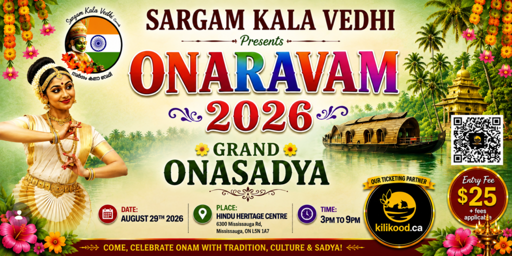 'Onaravam 2026' Onam Celebration in Mississauga on August 29