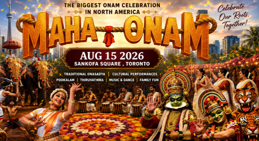 Maha Onam in Toronto: North America's Largest Onam Celebration on August 15