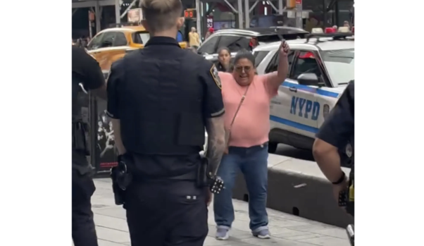 Dramatic video shows knife-wielding woman who stabbed two charge at NYC cops after making chilling threat