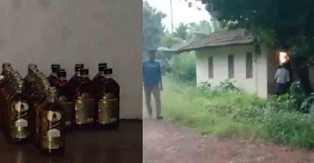 Liquor and bullets seized from a locked rented house in Thamarassery; tenant taken into police custody
