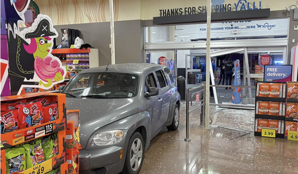 Driver arrested in Texas after 'intentionally' crashing into closed supermarket to use the restroom