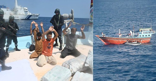 Massive drug bust by Coast Guard and ATS in the Arabian Sea: Five Pakistani nationals arrested with drugs worth ₹3,000 crore