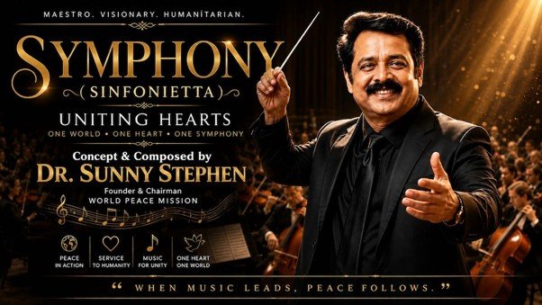 Dr. Sunny Stephen's new symphony 'Uniting Hearts' released, proclaiming world peace and human unity