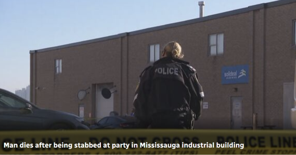 Stabbed man dies after party in Mississauga industrial building: police