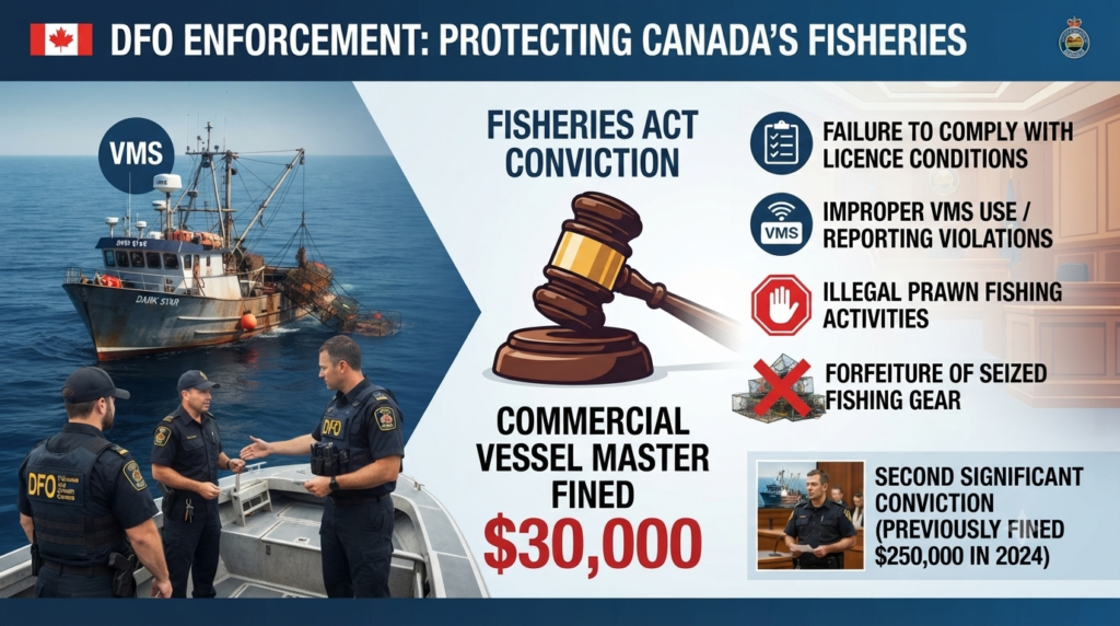 Commercial vessel master fined $30,000 for illegal prawn fishing activities